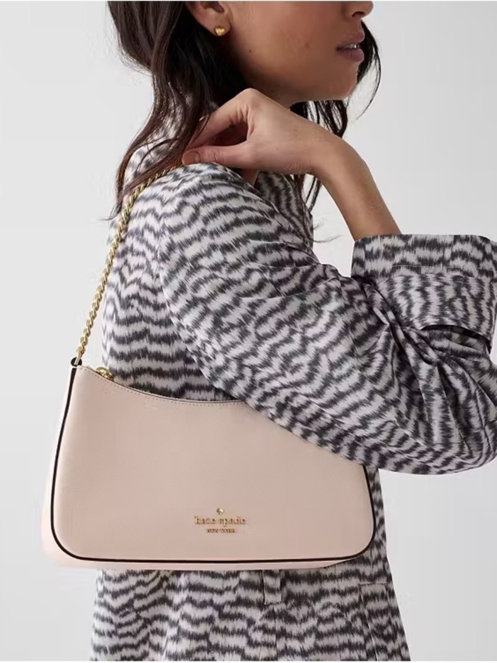 Kate Spade Margot Saffiano Convertible Crossbody Bag Powdered Sugar Pink - Picture 5 of 6